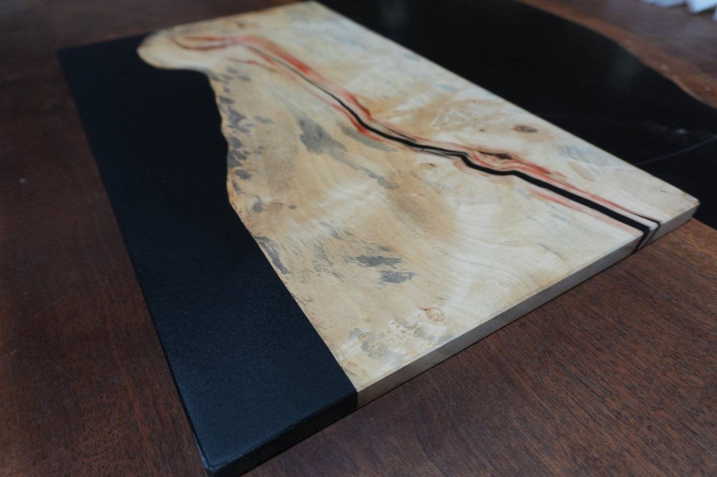 12" X 23" Boxelder Black Epoxy Serving Tray - Ol Loggin Sawmill
