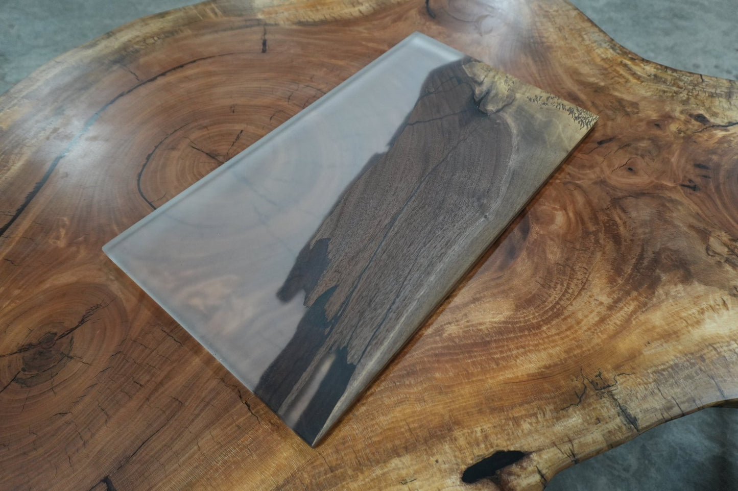 12" X 23" Clear Epoxy Serving Tray - Ol Loggin Sawmill