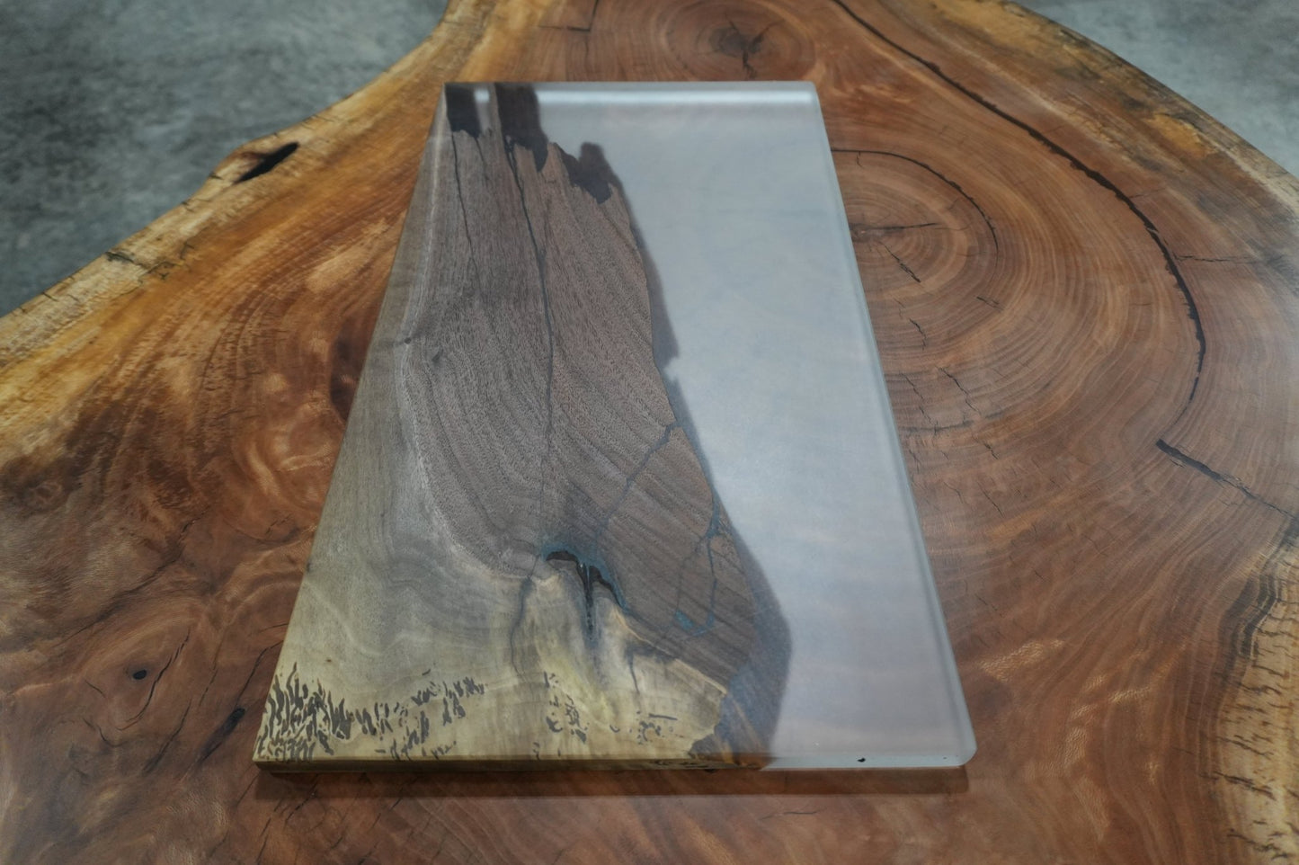 12" X 23" Clear Epoxy Serving Tray - Ol Loggin Sawmill