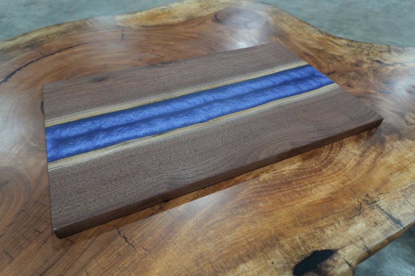 12" X 23" Midnight Bloom Epoxy Serving Tray - Ol Loggin Sawmill