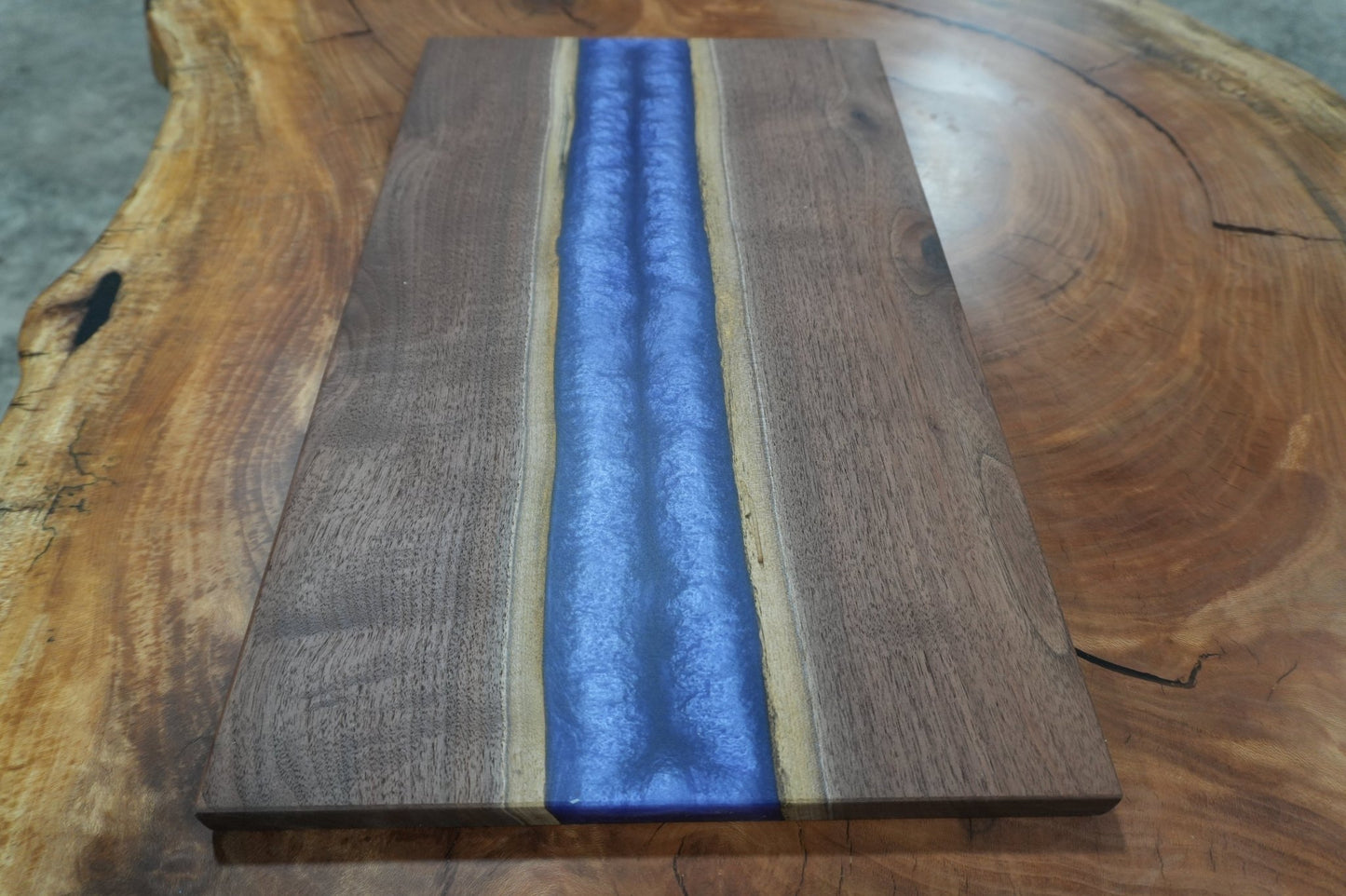 12" X 23" Midnight Bloom Epoxy Serving Tray - Ol Loggin Sawmill