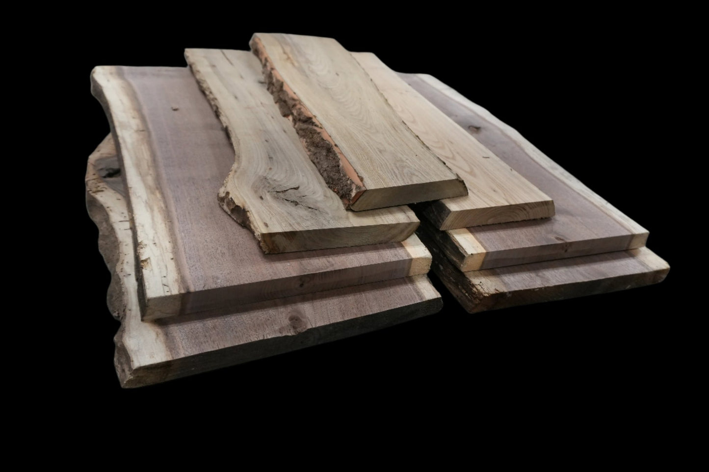 24" Walnut & Elm Dimensional Wood Kit Live - Edge - Ol Loggin Sawmill