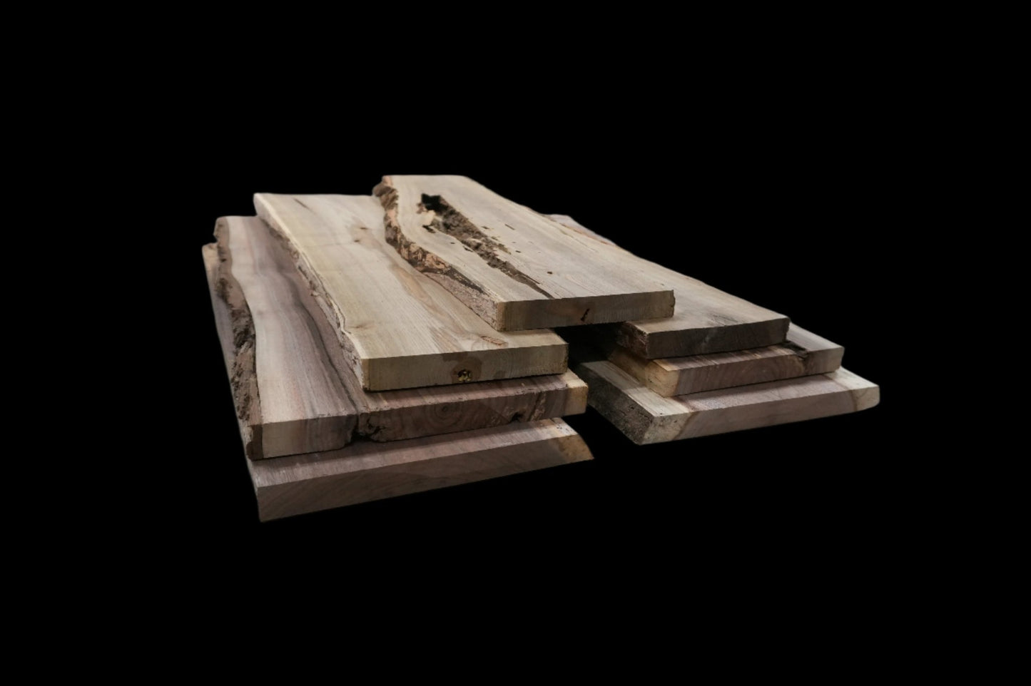 24" Walnut & Elm Dimensional Wood Kit Live - Edge - Ol Loggin Sawmill