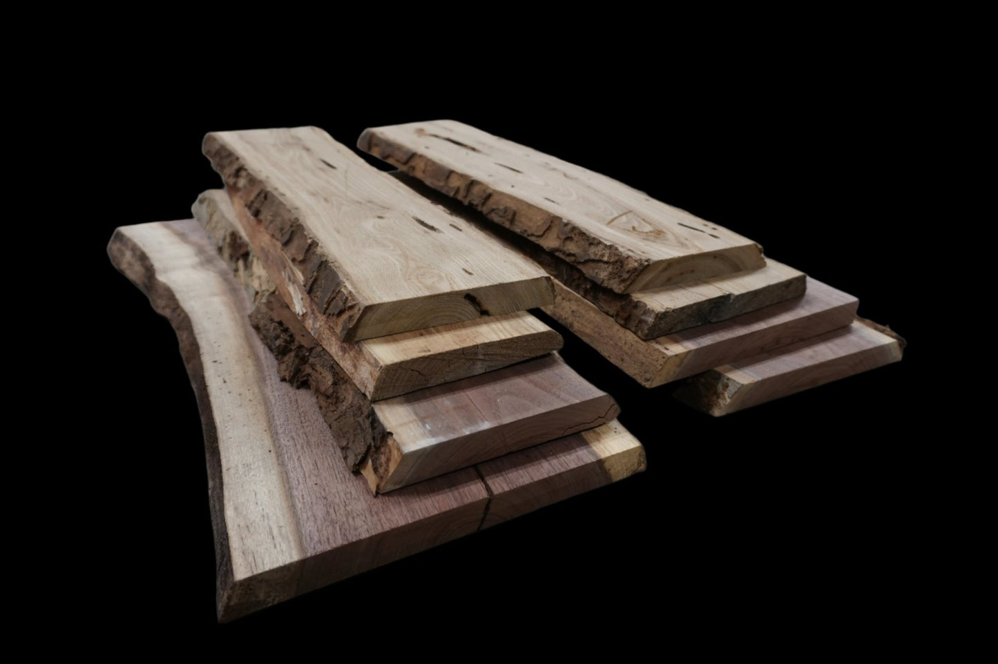 24" Walnut & Elm Dimensional Wood Kit Live - Edge - Ol Loggin Sawmill