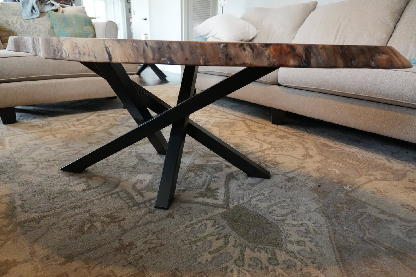 Live Edge Sycamore Cookie Coffee Table - Ol Loggin Sawmill