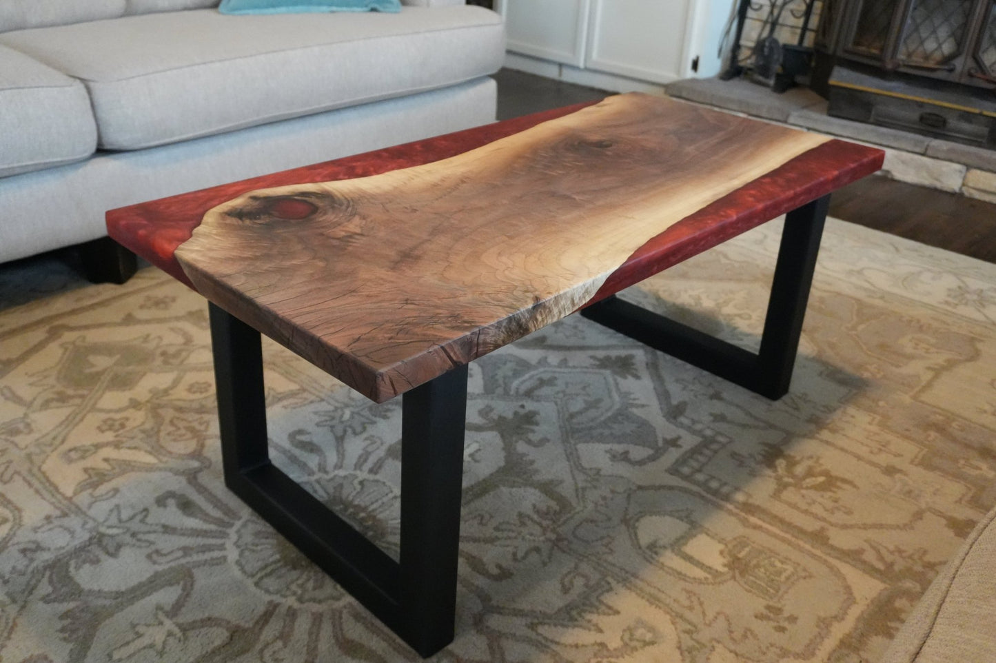 Molten Edge Walnut Coffee Table - Ol Loggin Sawmill