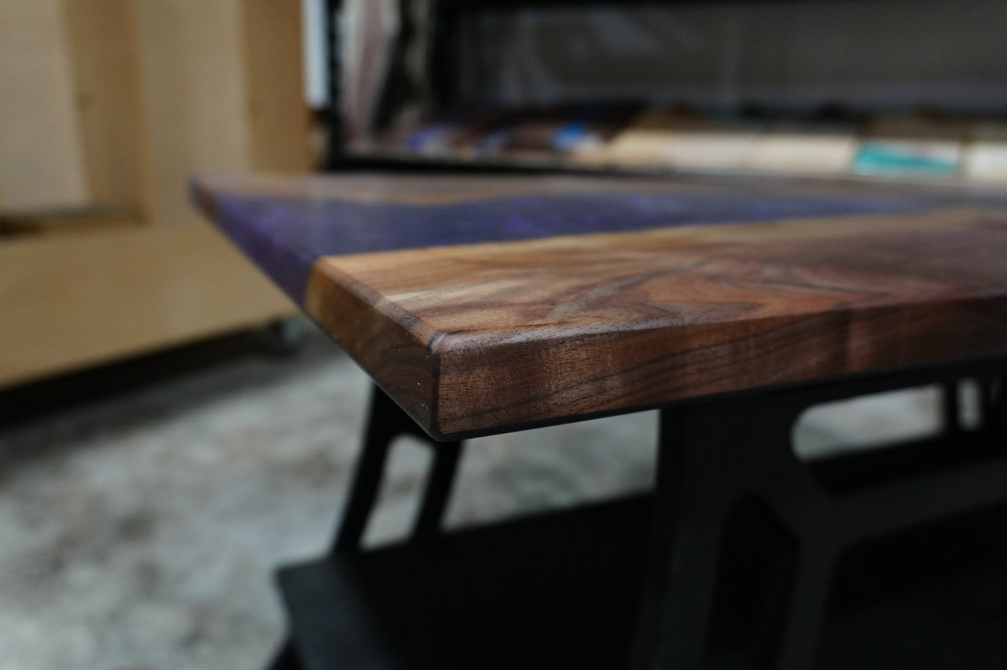 Purple Drift - Purple & Walnut Coffee Table - Ol Loggin Sawmill