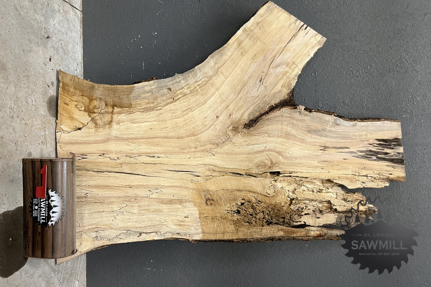 Spalted Maple Live Edge Wood Slab - 55.4 BF - My Store