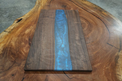 12" X 23" Blue River Epoxy Serving Tray - Ol Loggin Sawmill