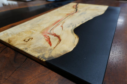 12" X 23" Boxelder Black Epoxy Serving Tray - Ol Loggin Sawmill