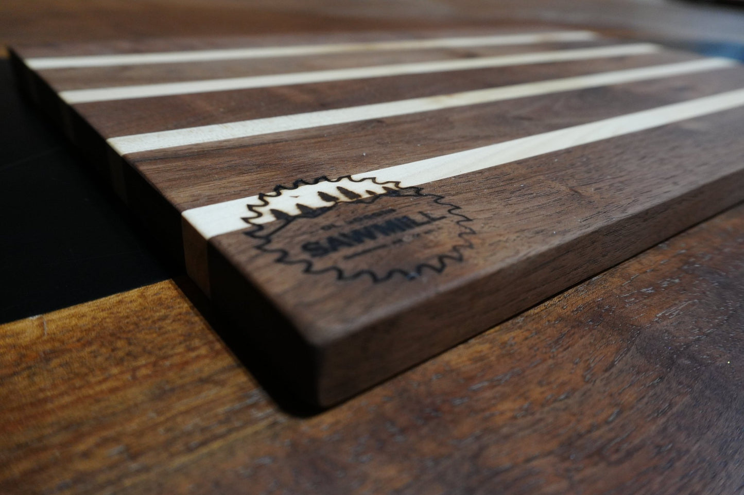 15 1/2 X 9 1/2 Walnut & Maple Cutting Board - Ol Loggin Sawmill