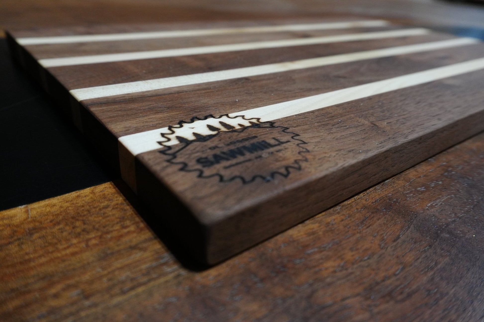 15 1/2 X 9 1/2 Walnut & Maple Cutting Board - Ol Loggin Sawmill