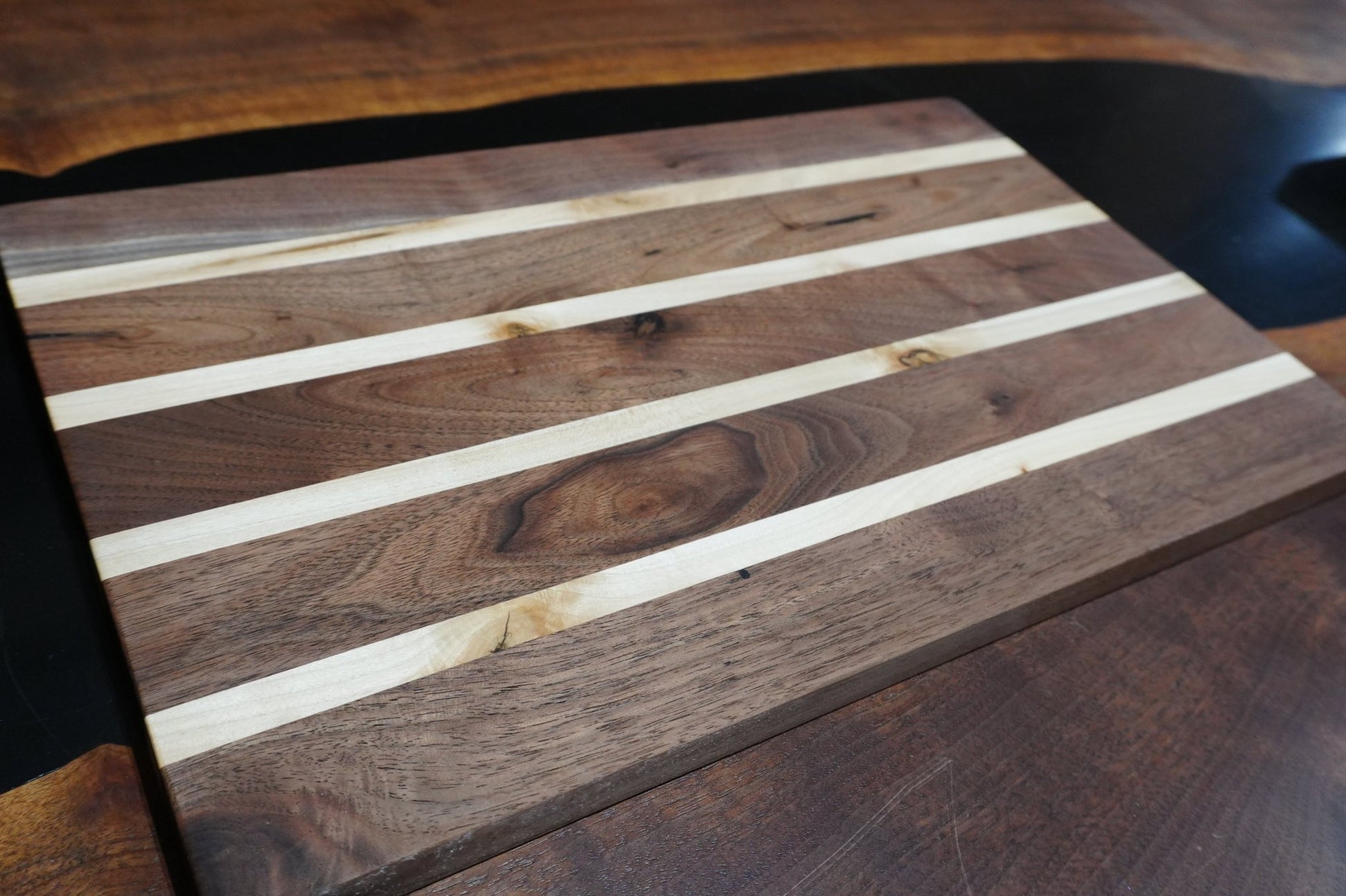 15 1/2 X 9 1/2 Walnut & Maple Cutting Board - Ol Loggin Sawmill