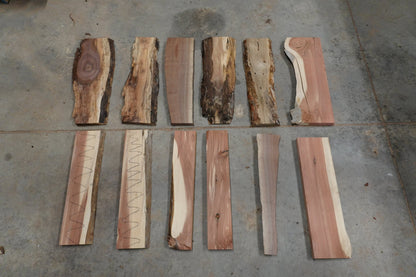 20 - " Walnut & Cedar Wood Kit Live - Edge - Ol Loggin Sawmill