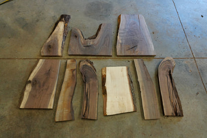 20 - " Walnut & Maple Wood Kit Live - Edge - Ol Loggin Sawmill