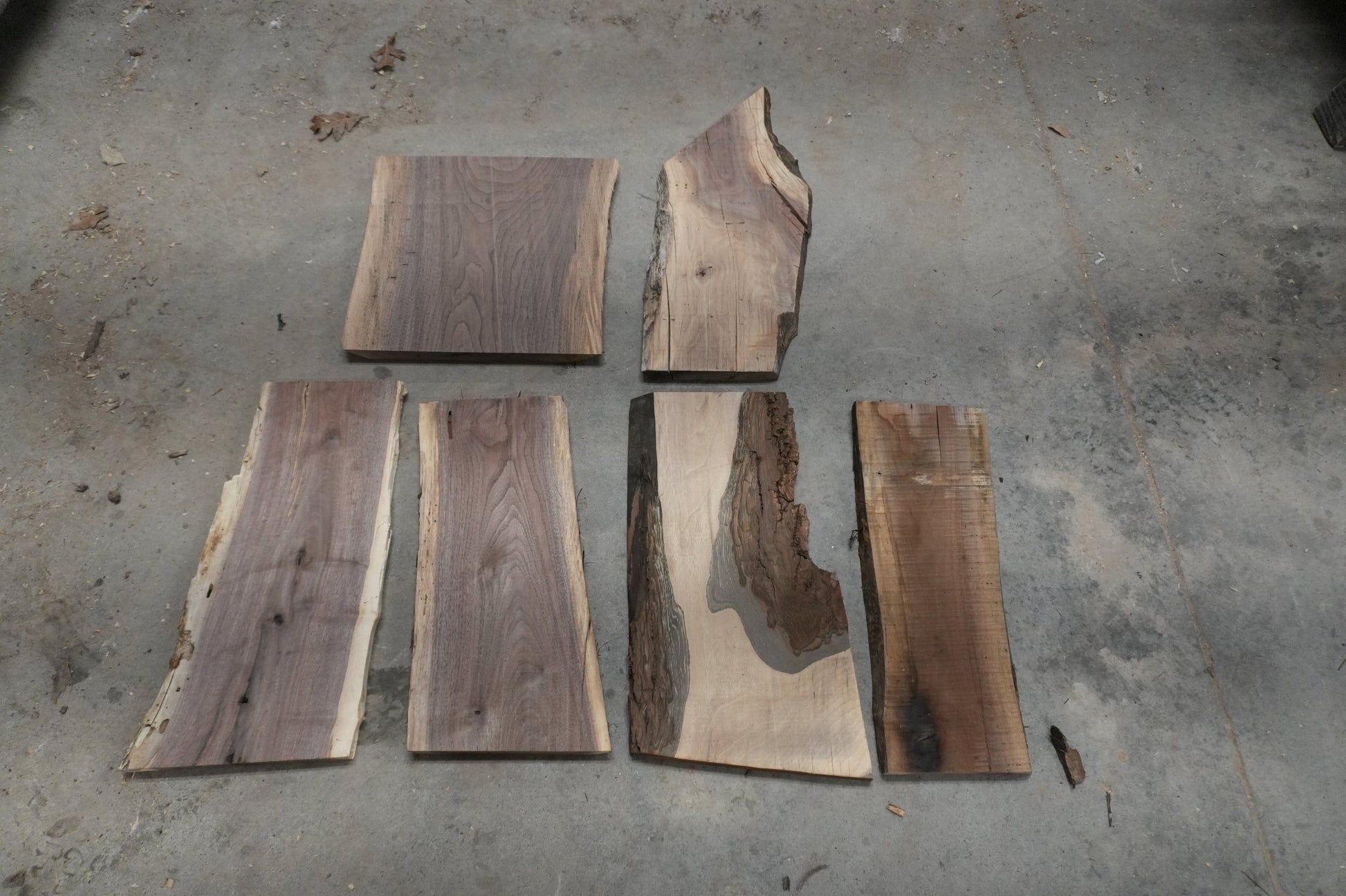 20 - " Walnut Wood Kit Live - Edge (large Pieces) - Ol Loggin Sawmill