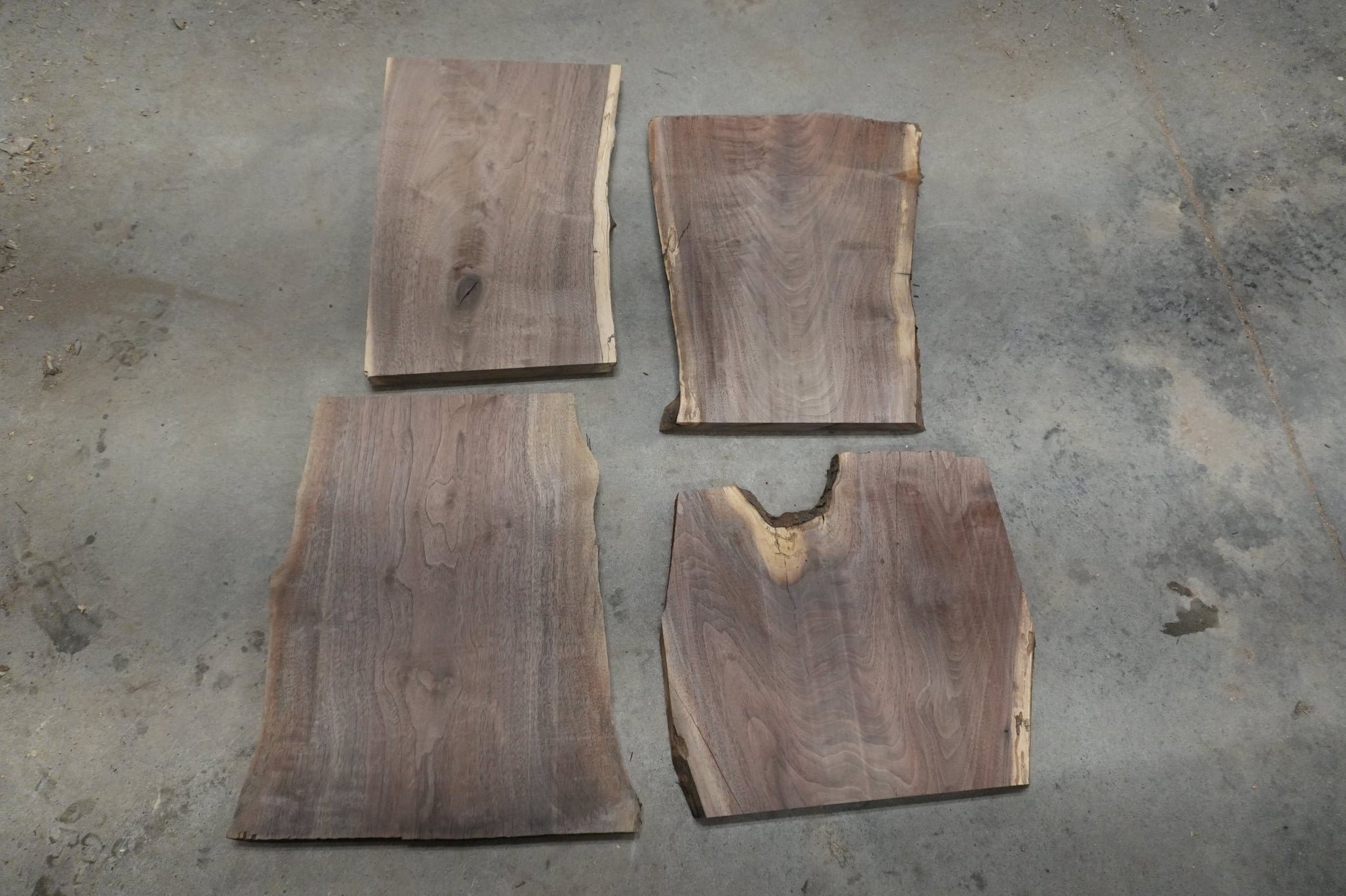 20 - " Walnut Wood Kit Live - Edge (large Pieces) - Ol Loggin Sawmill