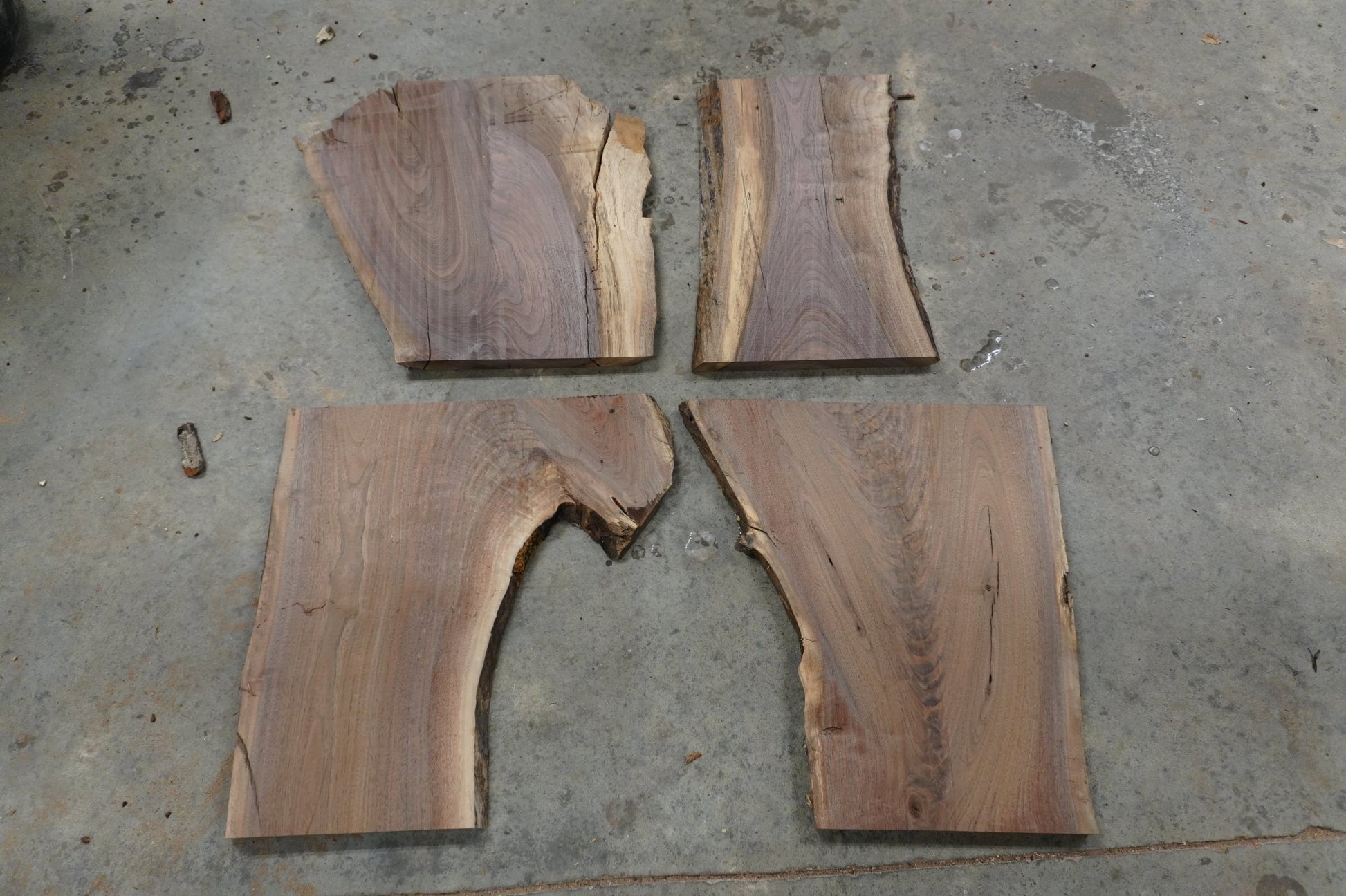 20 - " Walnut Wood Kit Live - Edge (large Pieces) - Ol Loggin Sawmill