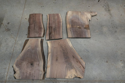 20 - " Walnut Wood Kit Live - Edge (large Pieces) - Ol Loggin Sawmill