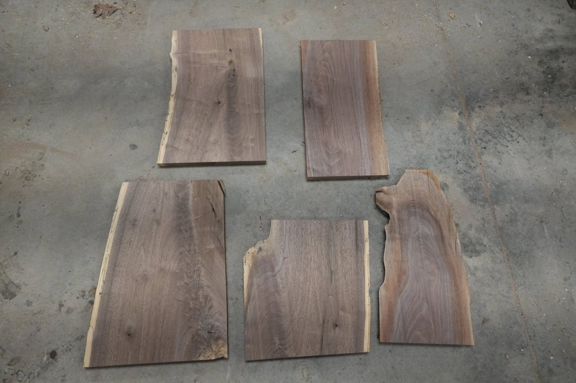 20 - " Walnut Wood Kit Live - Edge (large Pieces) - Ol Loggin Sawmill