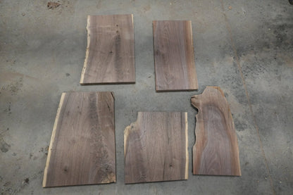 20 - " Walnut Wood Kit Live - Edge (large Pieces) - Ol Loggin Sawmill