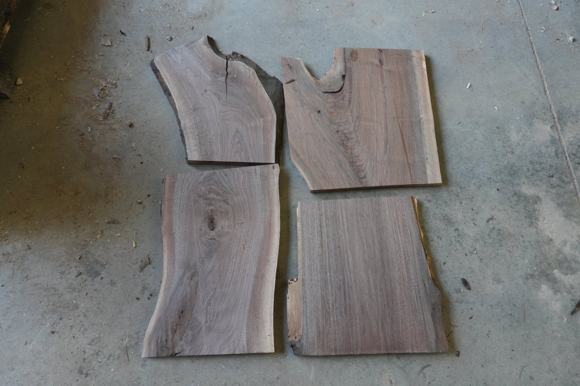 20 - " Walnut Wood Kit Live - Edge (large Pieces) - Ol Loggin Sawmill