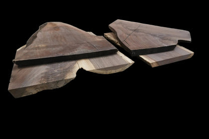 20 - " Walnut Wood Kit Live - Edge (large Pieces) - Ol Loggin Sawmill