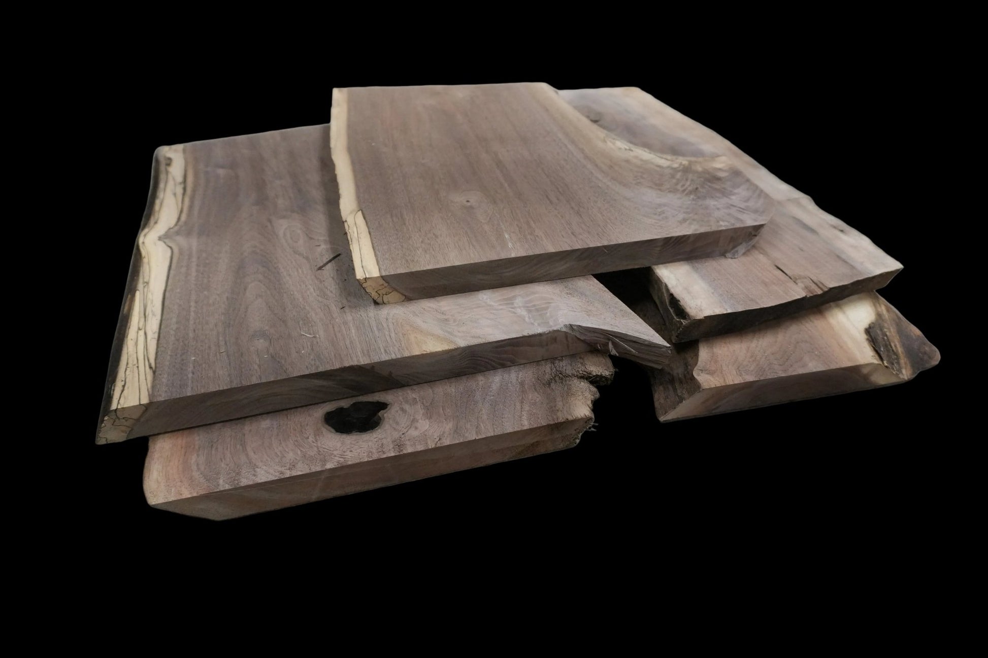 20 - " Walnut Wood Kit Live - Edge (large Pieces) - Ol Loggin Sawmill