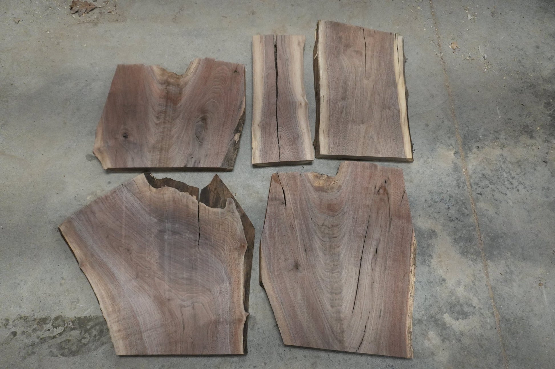 20 - " Walnut Wood Kit Live - Edge (large Pieces) - Ol Loggin Sawmill