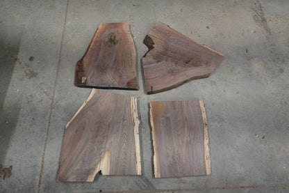 20 - " Walnut Wood Kit Live - Edge (large Pieces) - Ol Loggin Sawmill