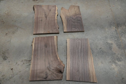 20 - " Walnut Wood Kit Live - Edge (large Pieces) - Ol Loggin Sawmill