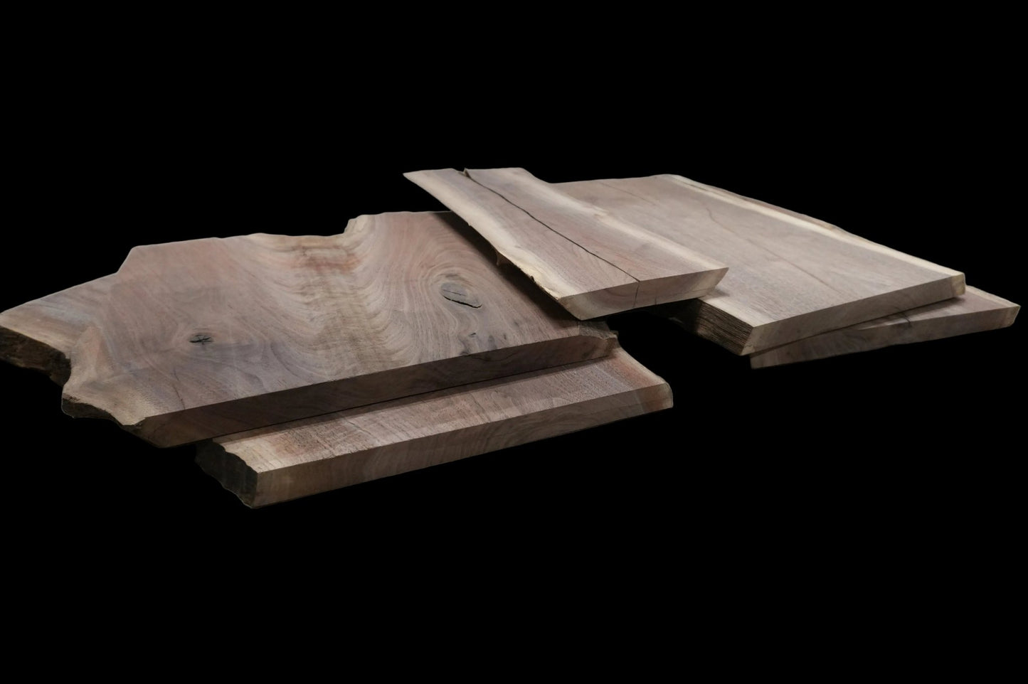 20 - " Walnut Wood Kit Live - Edge (large Pieces) - Ol Loggin Sawmill