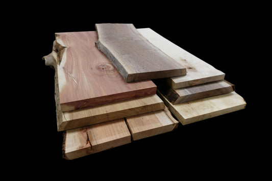 24" Walnut, Cherry, Elm, Maple, Cedar, Boxelder Wood Kit Live - Edge - Ol Loggin Sawmill