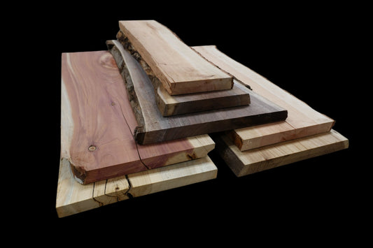 24" Walnut, Cherry, Elm, Maple, Cedar, Boxelder Wood Kit Live - Edge - Ol Loggin Sawmill