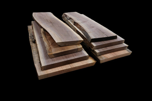 24" Walnut, Cherry Wood Kit Live - Edge - Ol Loggin Sawmill