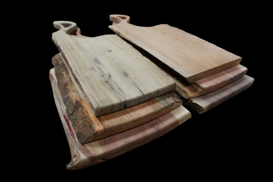 Box of 6 Craft Art - 3/4” Elm, Cherry, Cedar & Walnut Charcuterie Boards - Precut, Ready For Any Finish! - Ol Loggin Sawmill