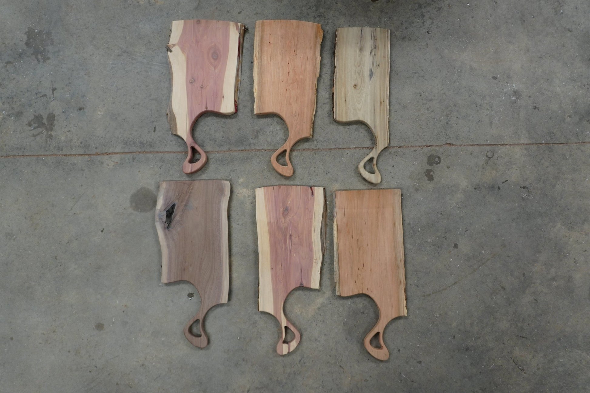 Box of 6 Craft Art - 3/4” Elm, Cherry, Cedar & Walnut Charcuterie Boards - Precut, Ready For Any Finish! - Ol Loggin Sawmill
