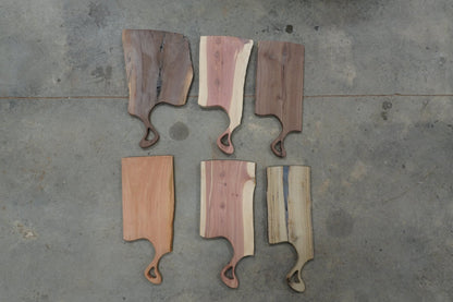 Box of 6 Craft Art - 3/4” Elm, Cherry, Cedar & Walnut Charcuterie Boards - Precut, Ready For Any Finish! - Ol Loggin Sawmill