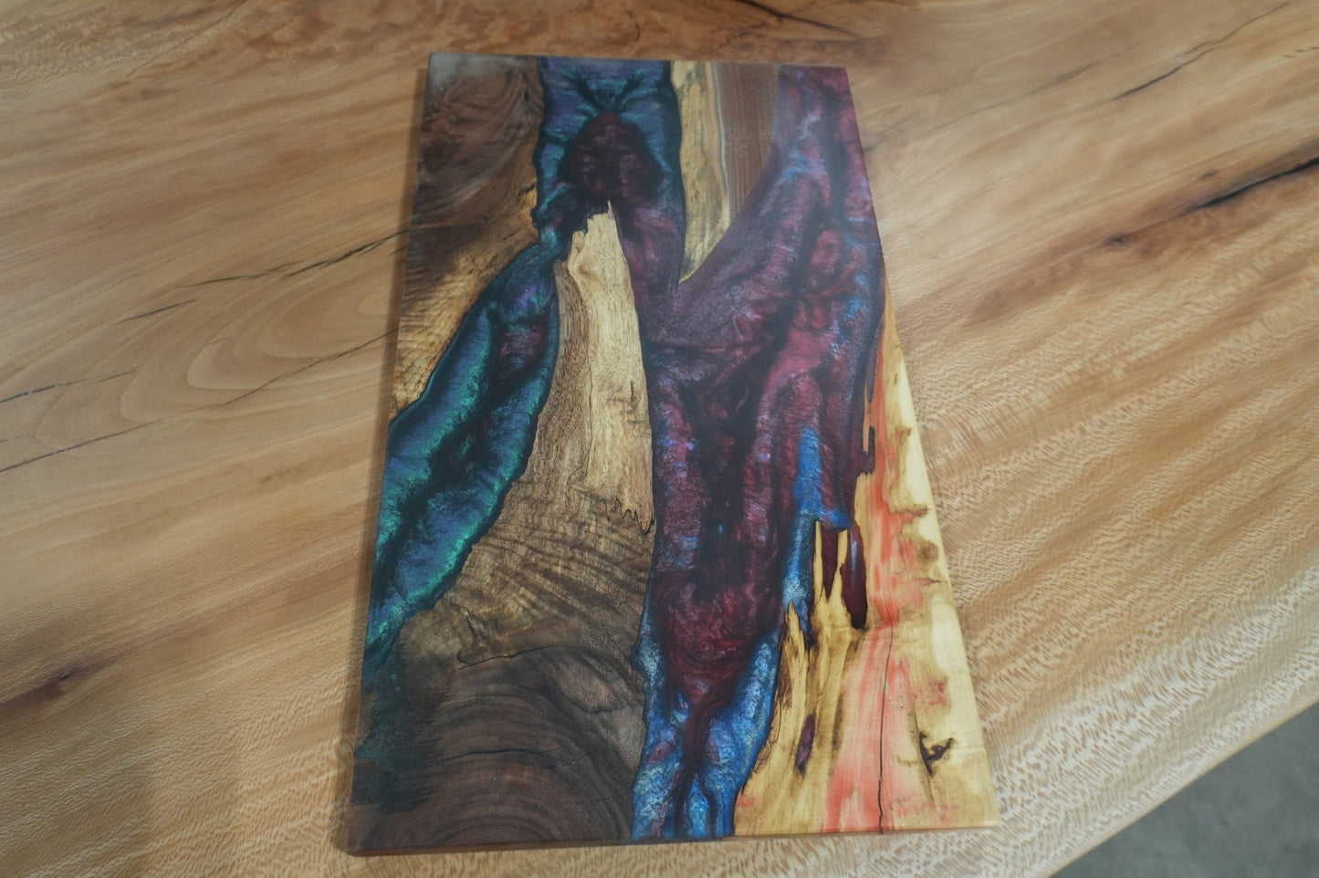 "Celestial Rift" Epoxy Serving Tray - Ol Loggin Sawmill