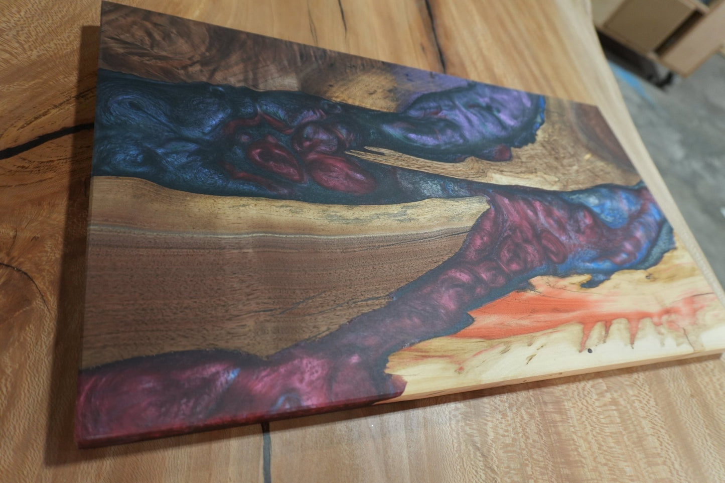 "Celestial Rift" Epoxy Serving Tray - Ol Loggin Sawmill