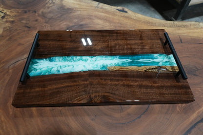 Emerald & Ivory Flood Coat Serving Tray - Ol Loggin Sawmill