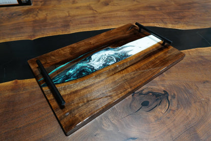 Emerald & Ivory Flood Coat Serving Tray - Ol Loggin Sawmill