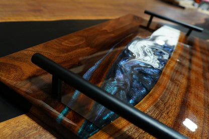 Emerald & Ivory Flood Coat Serving Tray - Ol Loggin Sawmill