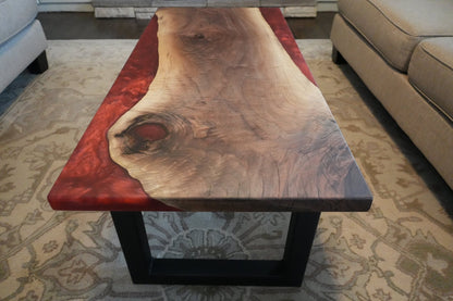 Molten Edge Walnut Coffee Table - Ol Loggin Sawmill