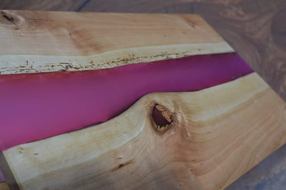 Neon Pink Maple Serving Trey - Ol Loggin Sawmill