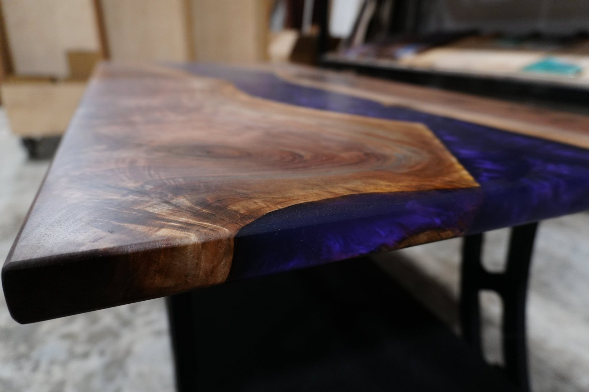 Purple Drift - Purple & Walnut Coffee Table - Ol Loggin Sawmill