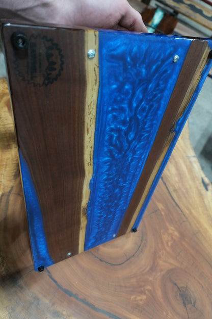 Red & Blue Flood Coat Serving Tray - Ol Loggin Sawmill