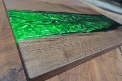 Walnut Green Epoxy Serving Tray - Ol Loggin Sawmill