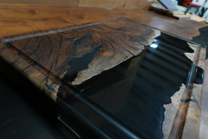 Walnut & Translucent Black Epoxy Cutting Board - Ol Loggin Sawmill