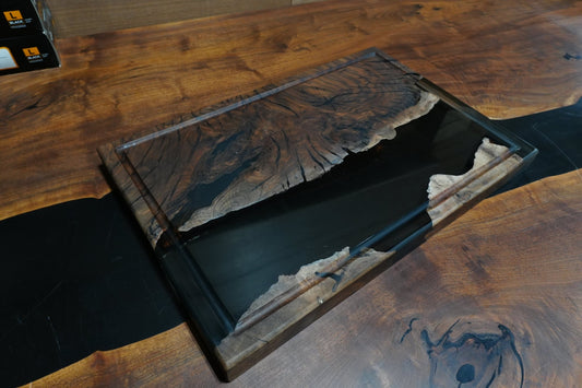 Walnut & Translucent Black Epoxy Cutting Board - Ol Loggin Sawmill